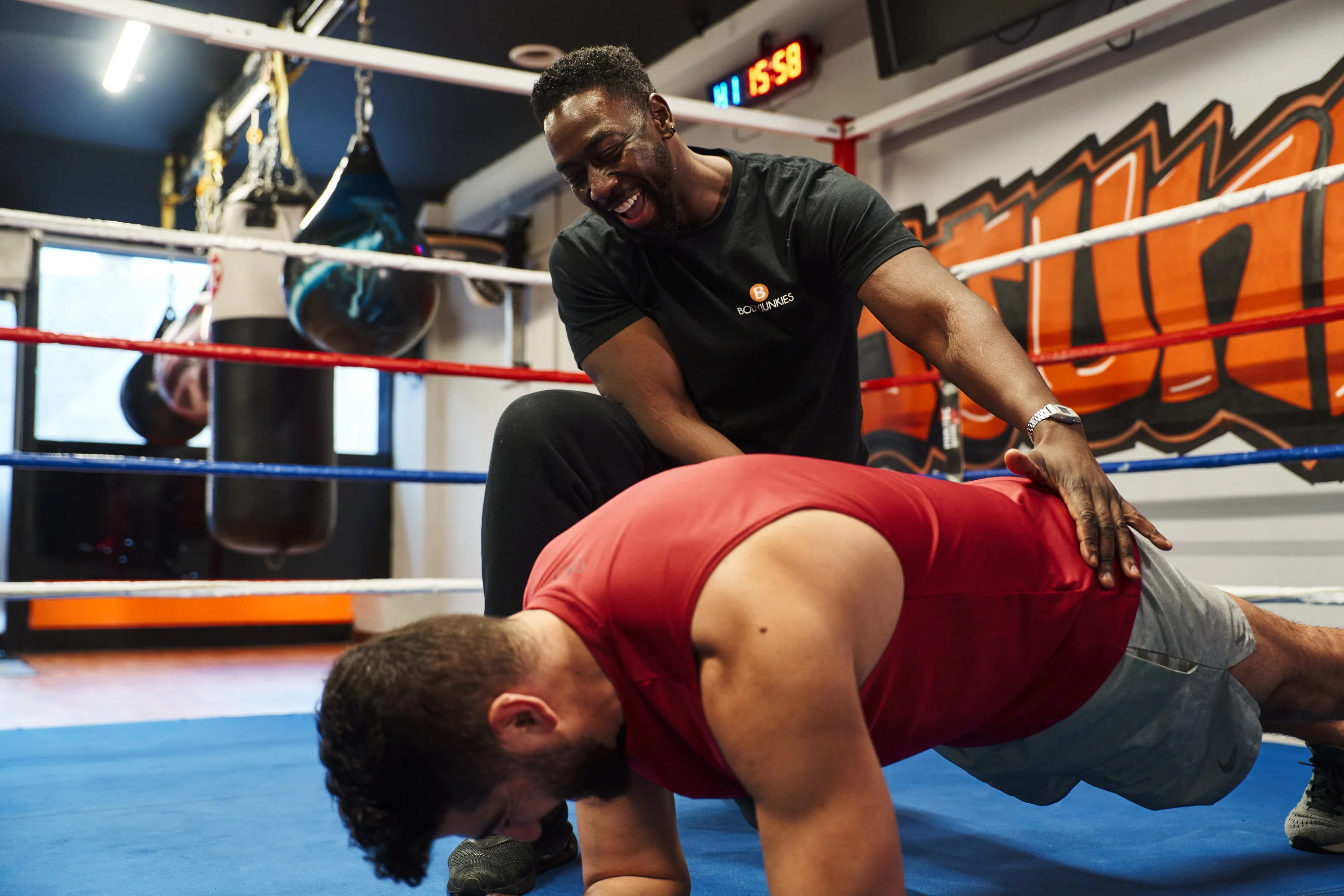 Members working through a strength and conditioning block at Bodyjunkies